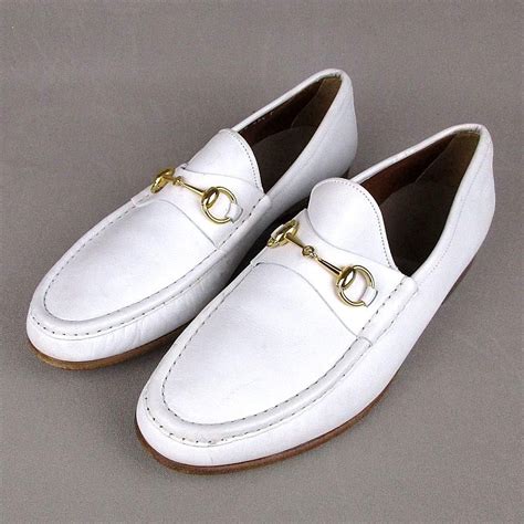 gucci men's white loafer|Gucci men's loafer with horsebit.